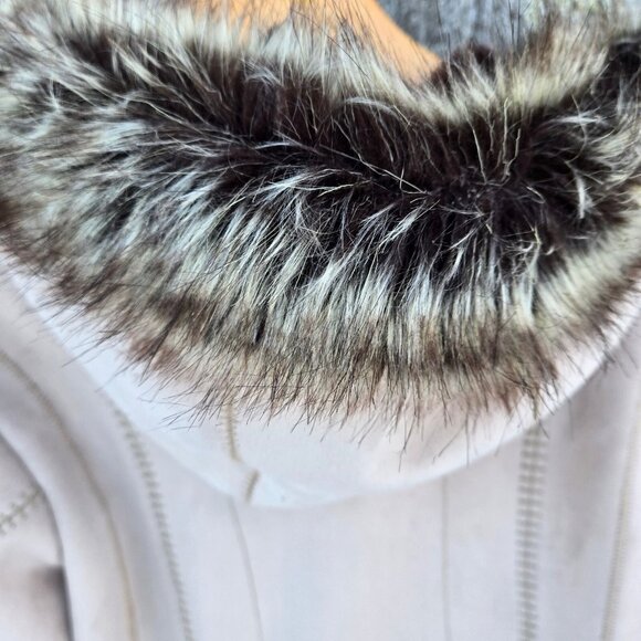 Vintage Penny Lane Coat 90s Y2K Size M Beige Faux Fur Faux Suede Boho - Picture 8 of 11